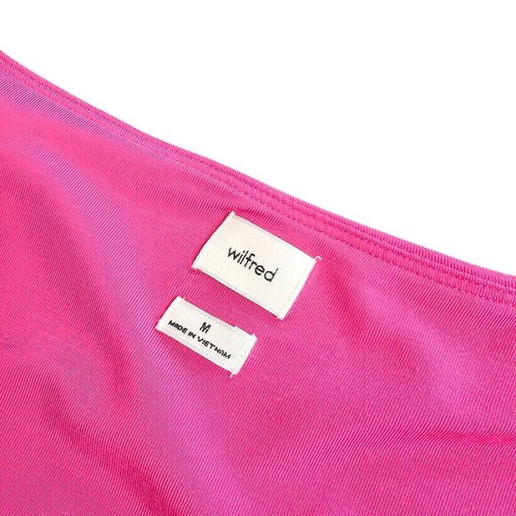 Aritzia Wilfred Lydia Top, Ruched, Square Neck, Long Sleeve, Pink, Tencel, Sz M - Picture 4 of 8